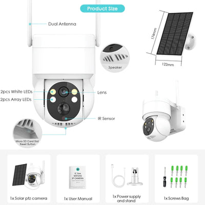 WIFI Solar PTZ CCTV Camera